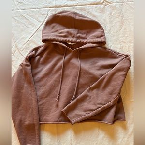 (Color) Mauve crop hoodie